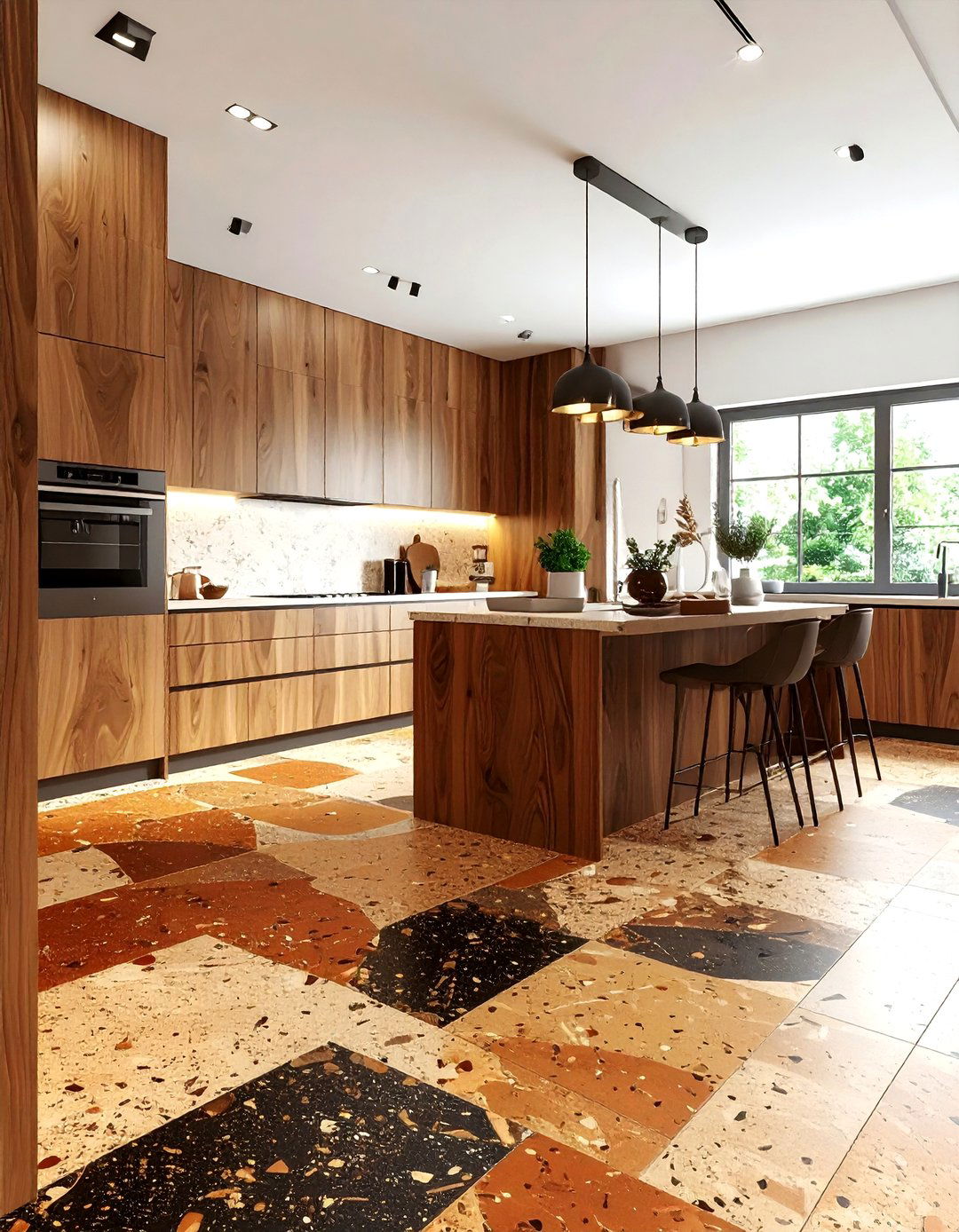 Multi Tone Cork Kitchen - 30 cork floor kitchen ideas