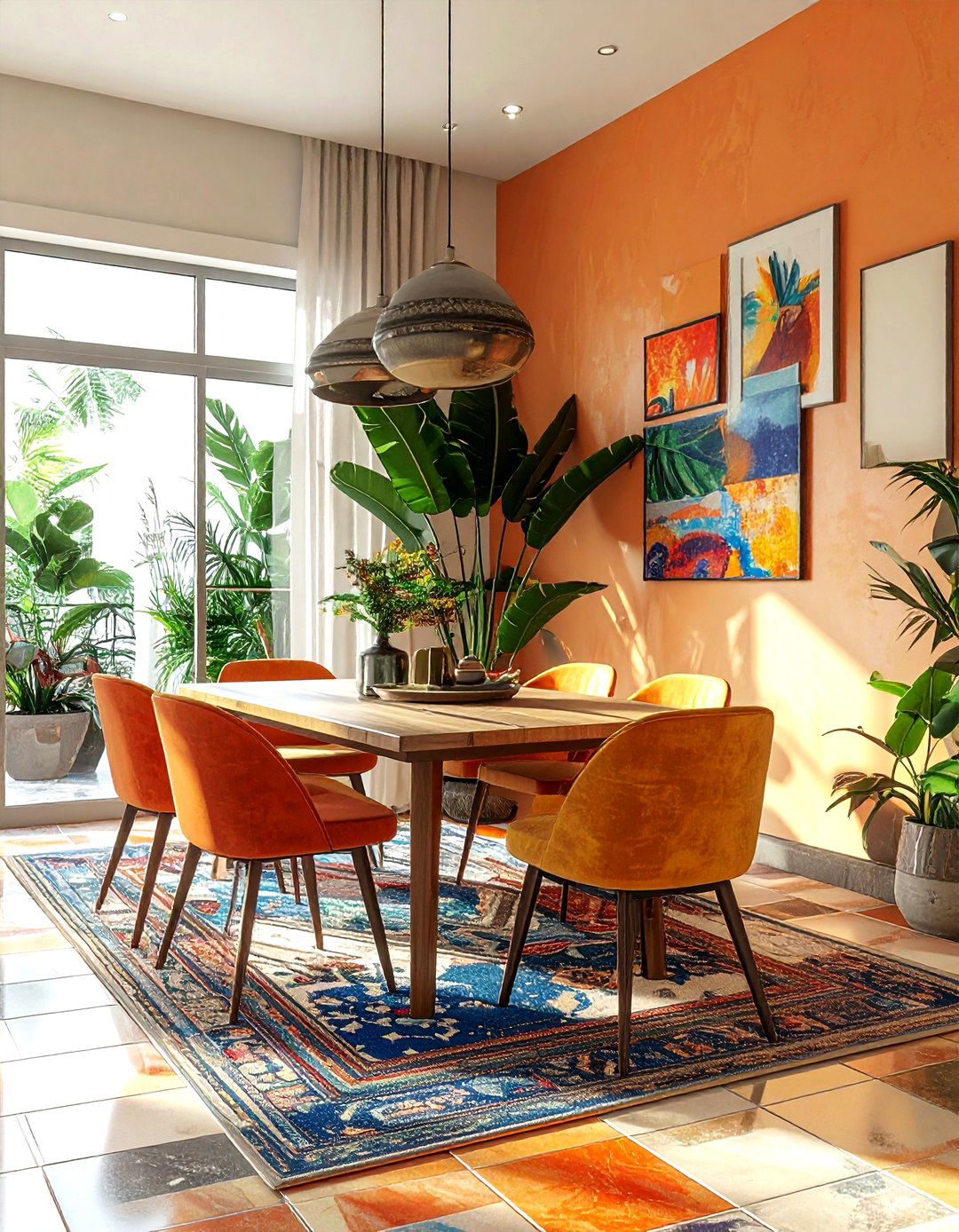 Multi Tone Tile - 30 dining room tile ideas