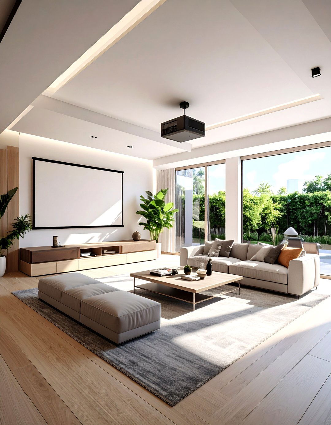 Multi Use Living Room Projector - 30 living room projector ideas