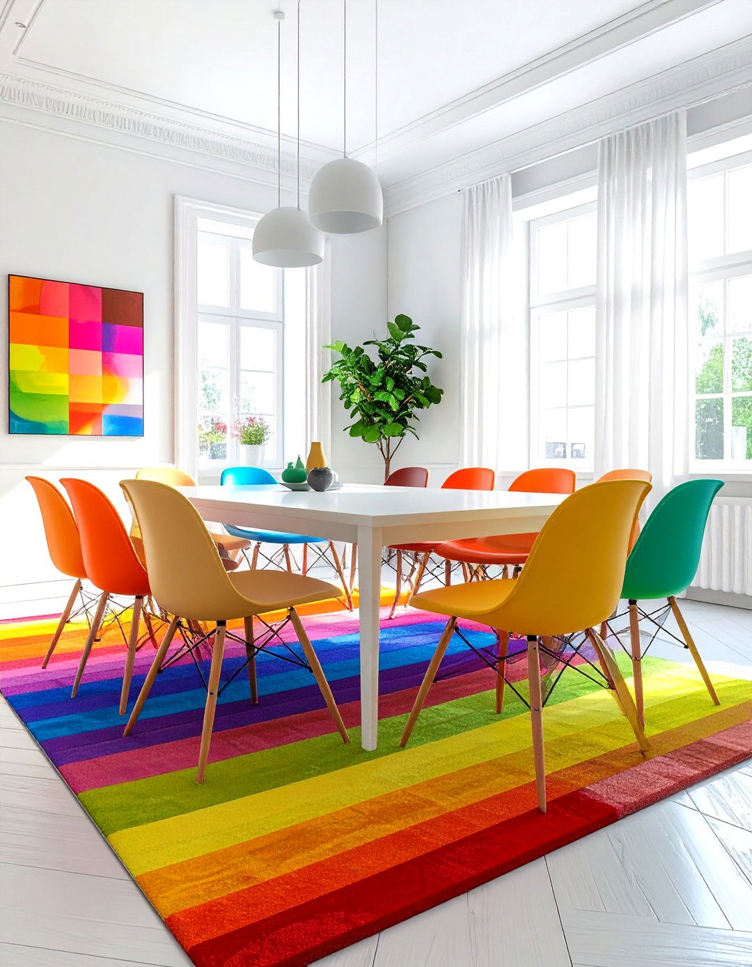 Multi colored dining room - 30 colorful dining room ideas