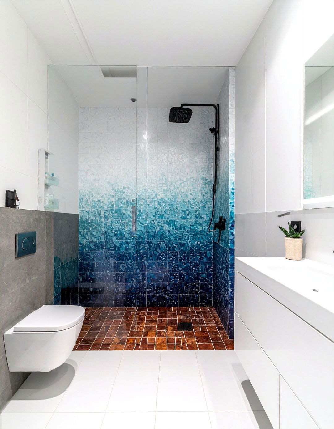 Multi colored mosaic tile bathroom - 30 ceramic tile bathroom ideas