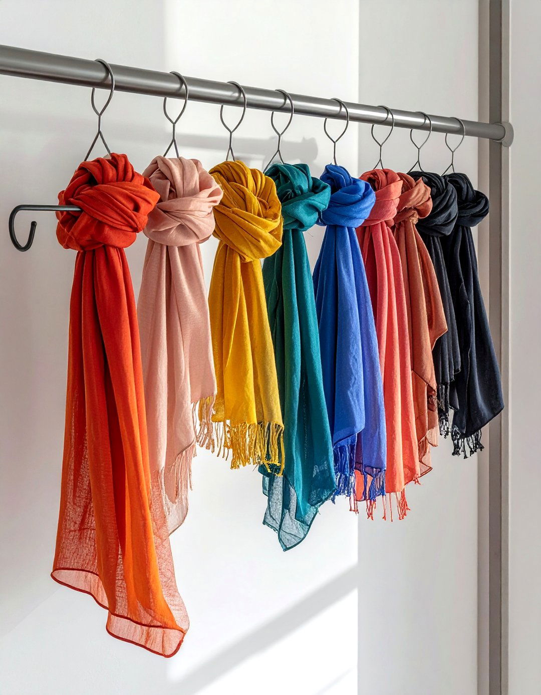 Multi loop scarf hanger - 30 bedroom closet organization