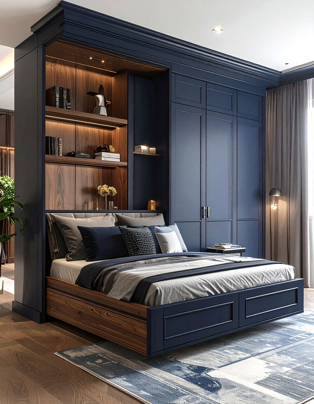 Murphy Bed Cabinet - 30 living room space saving ideas