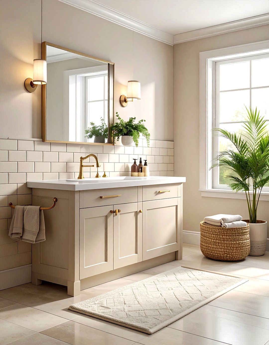 Mushroom neutral subway tile bathroom - 30 subway tile bathroom ideas