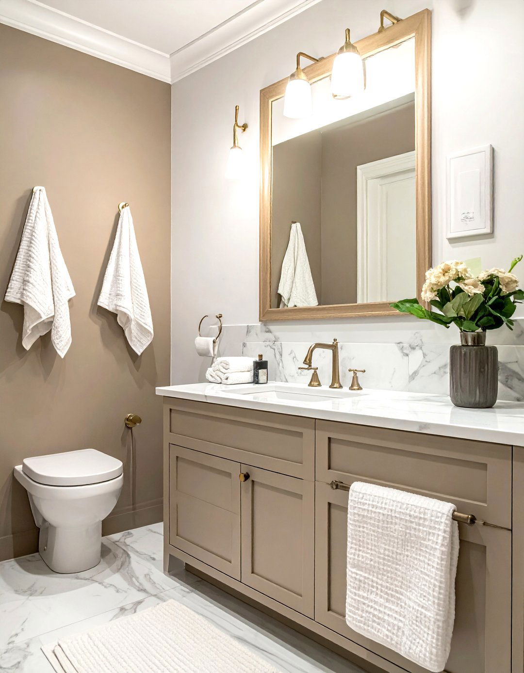 Mushroom tone bathroom paint - 30 earthy tone bathroom ideas