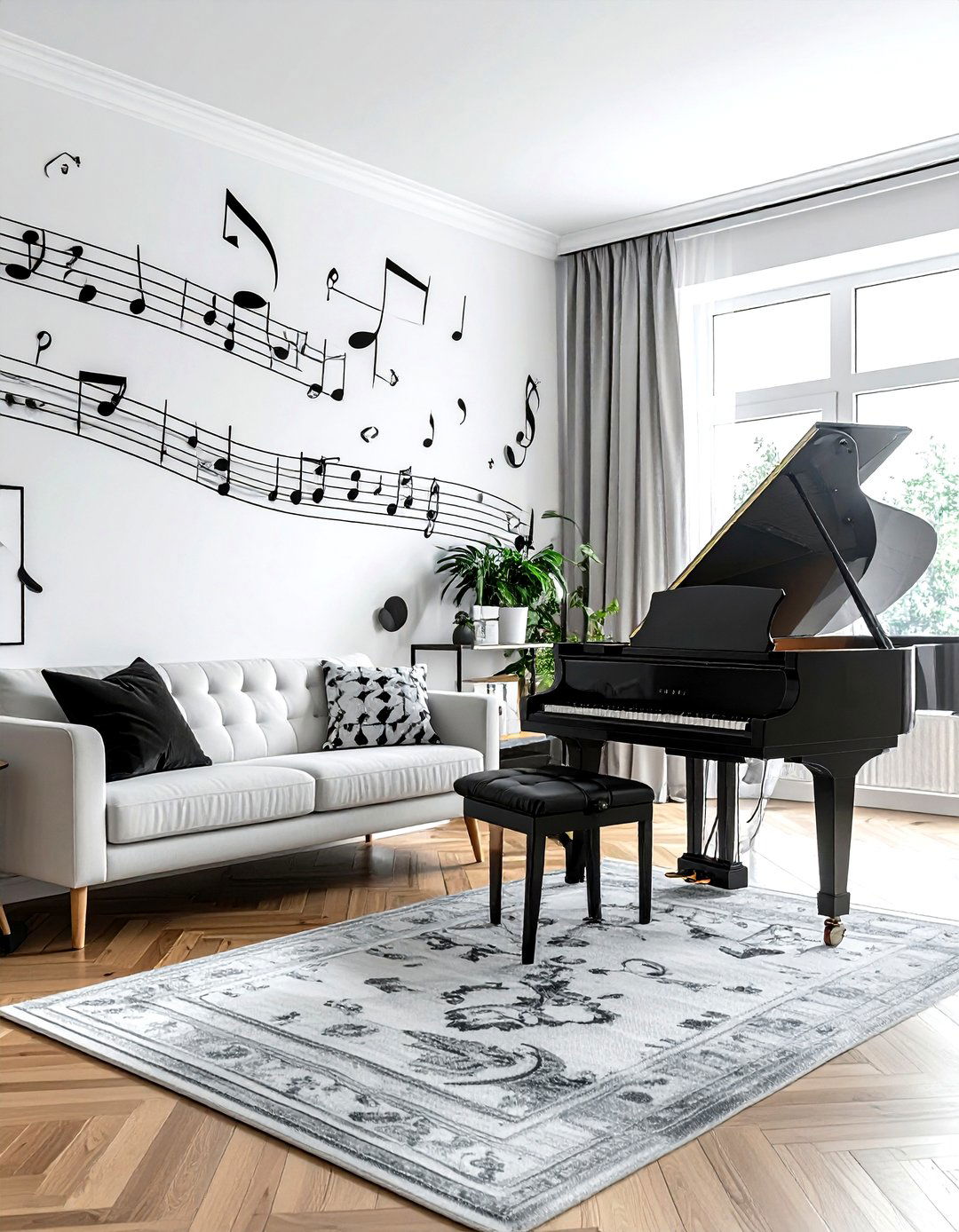 Music Note Wall Decals - 30 living room wall stickers