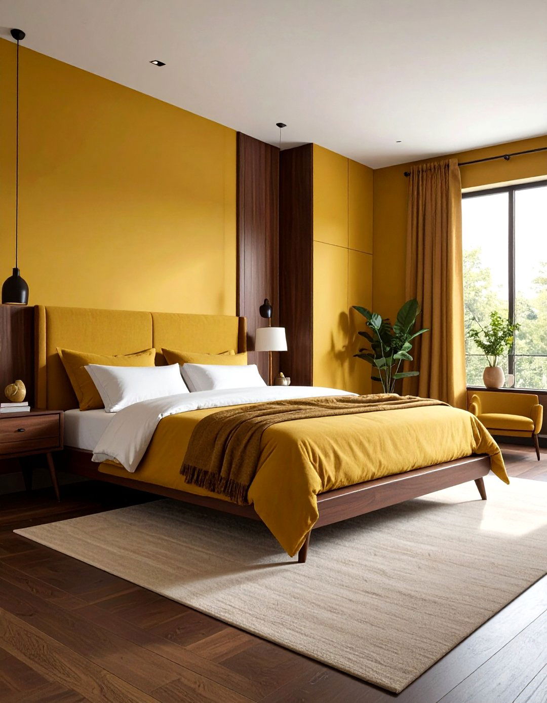 Mustard Bedroom - 30 monochromatic bedroom ideas