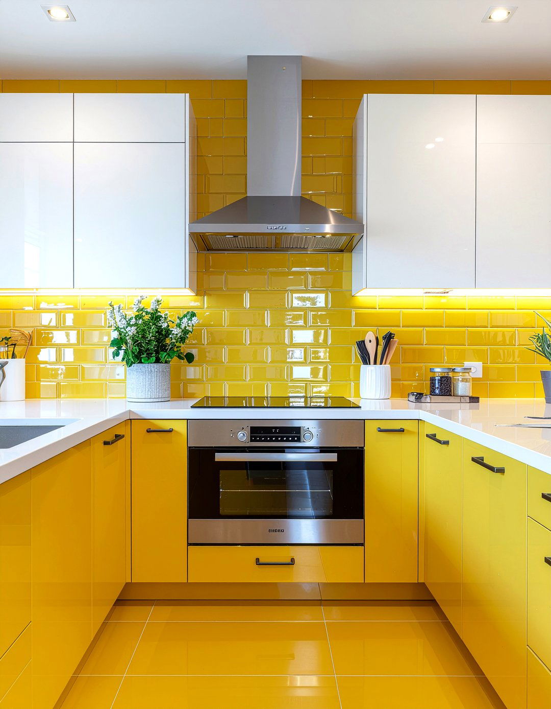 Mustard Subway Tile - 30 mustard kitchen ideas