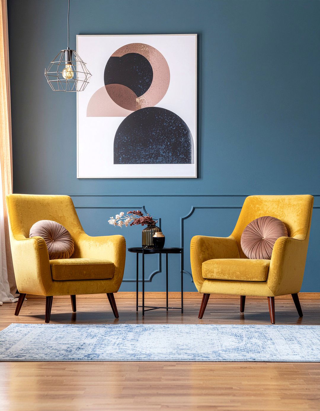 Mustard Suede Seating - 30 suede living room ideas