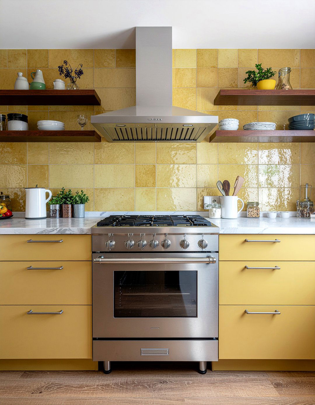 Mustard Tile Backsplash - 30 mustard kitchen ideas
