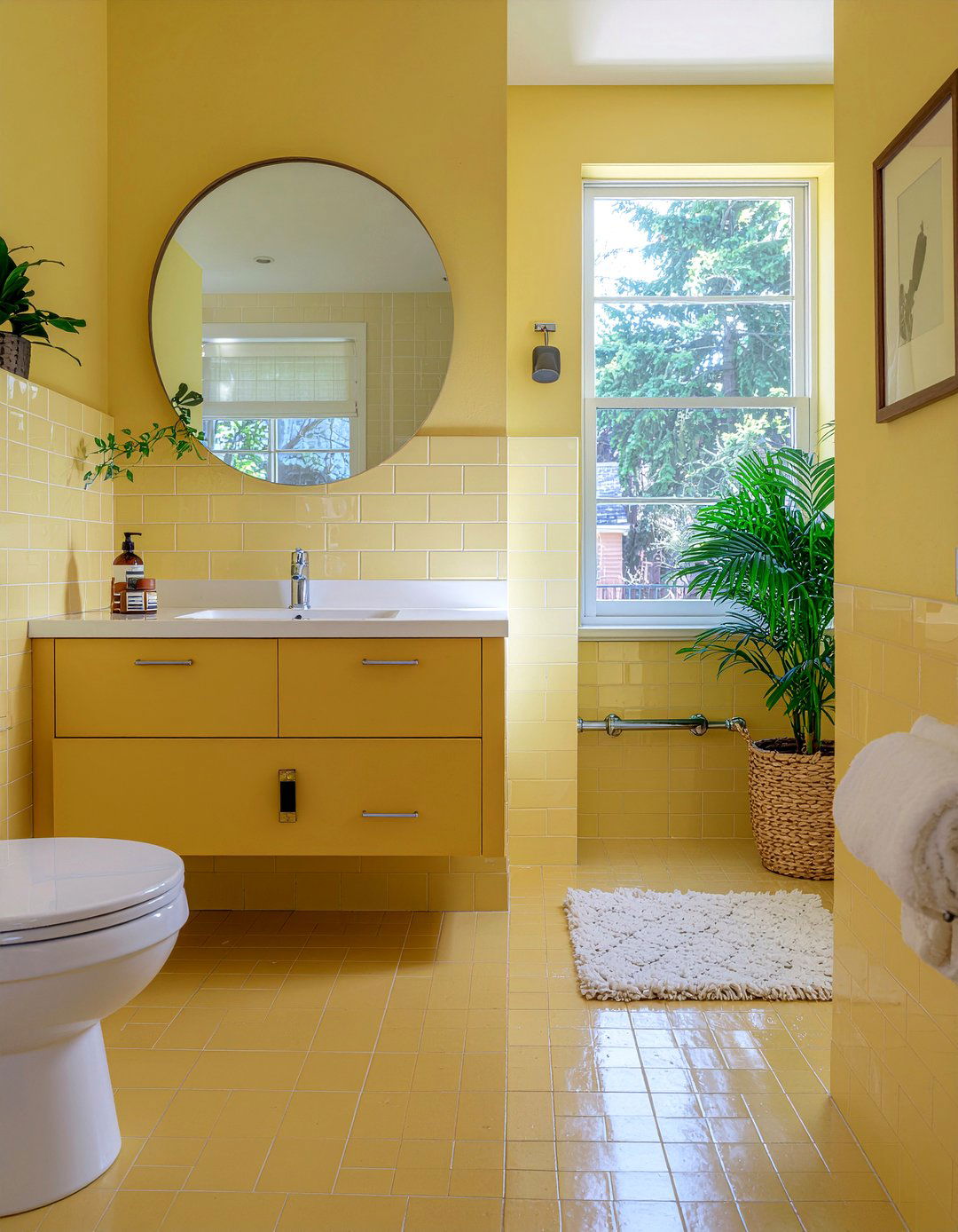 Mustard Yellow Bathroom - 30 monochromatic bathroom ideas