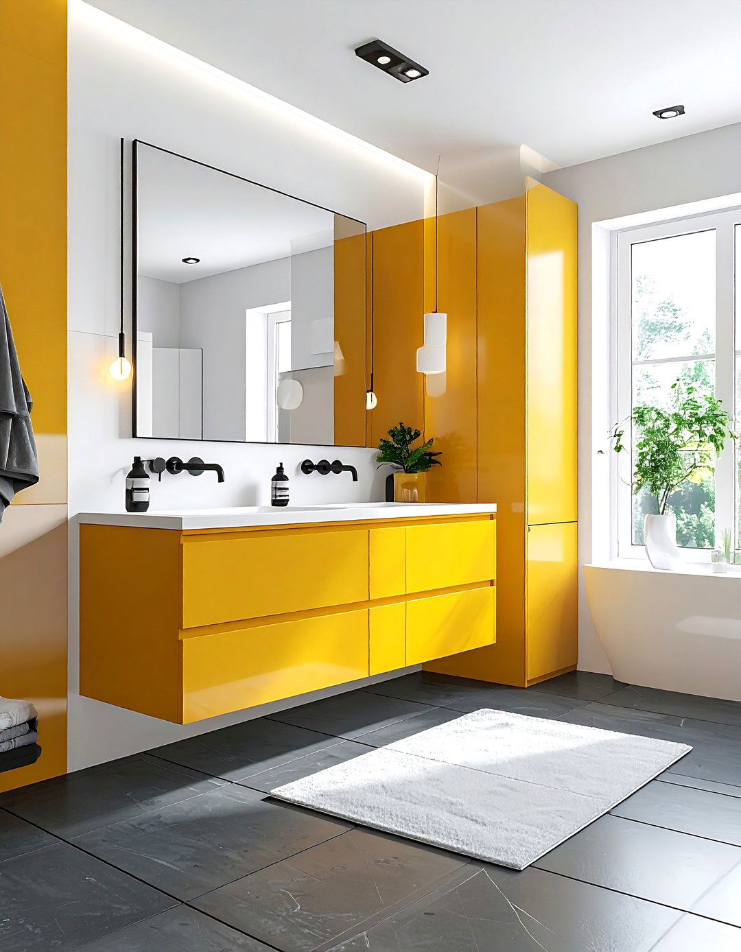 Mustard Yellow Bathroom - 30 bathroom accent color ideas