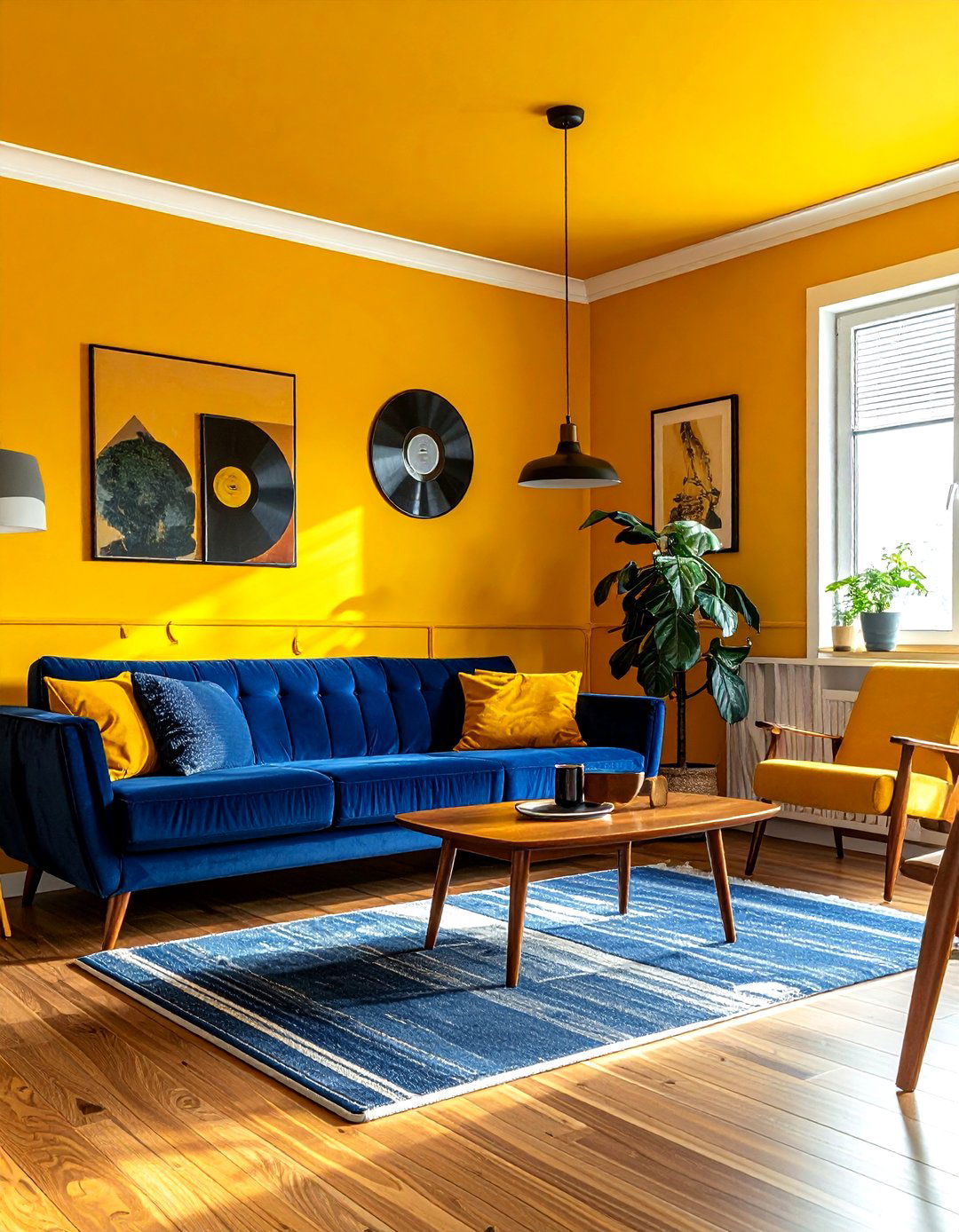 Mustard Yellow Ceiling - 30 living room ceiling color ideas