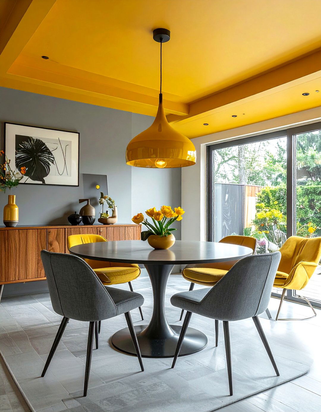 Mustard Yellow Ceiling - 30 painted ceiling ideas