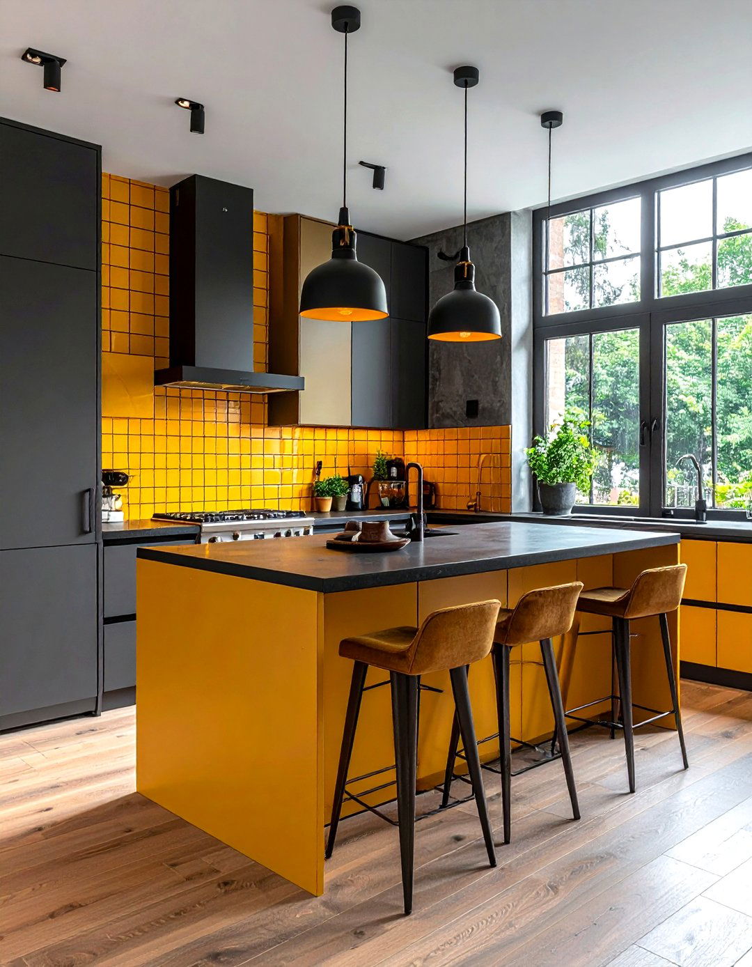 Mustard Yellow Charcoal Kitchen Palette - 30 cool color scheme ideas
