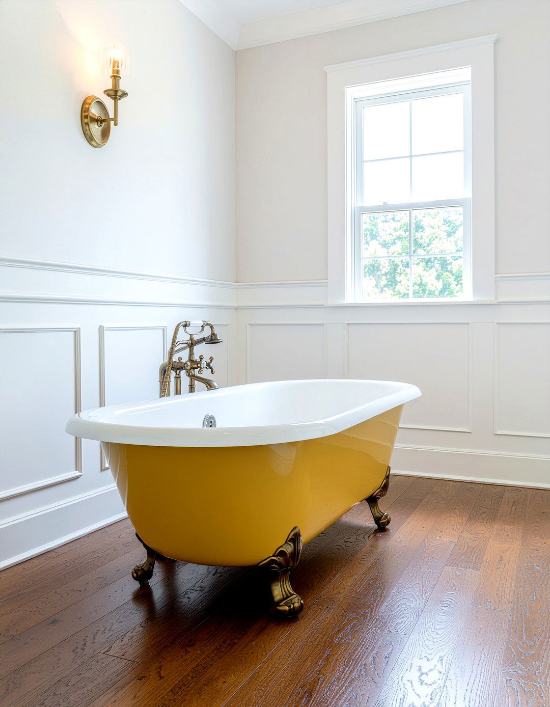 Mustard Yellow Clawfoot Tub Bathroom - 30 mustard bathroom ideas