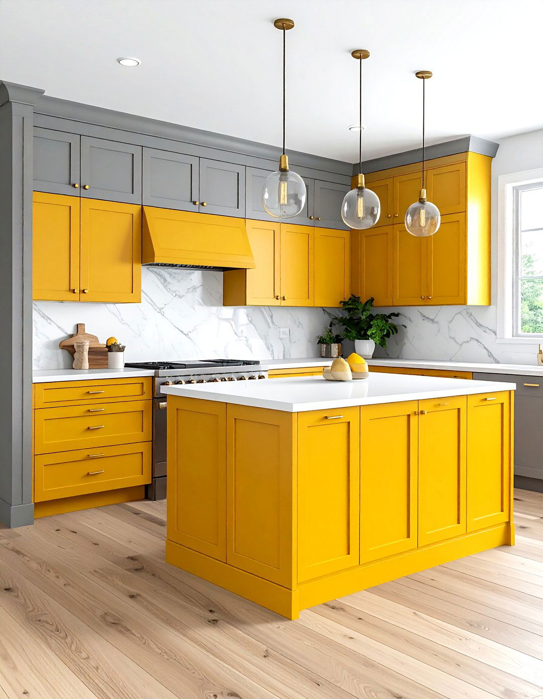 Mustard Yellow Kitchen Island - 30 gray yellow kitchen ideas