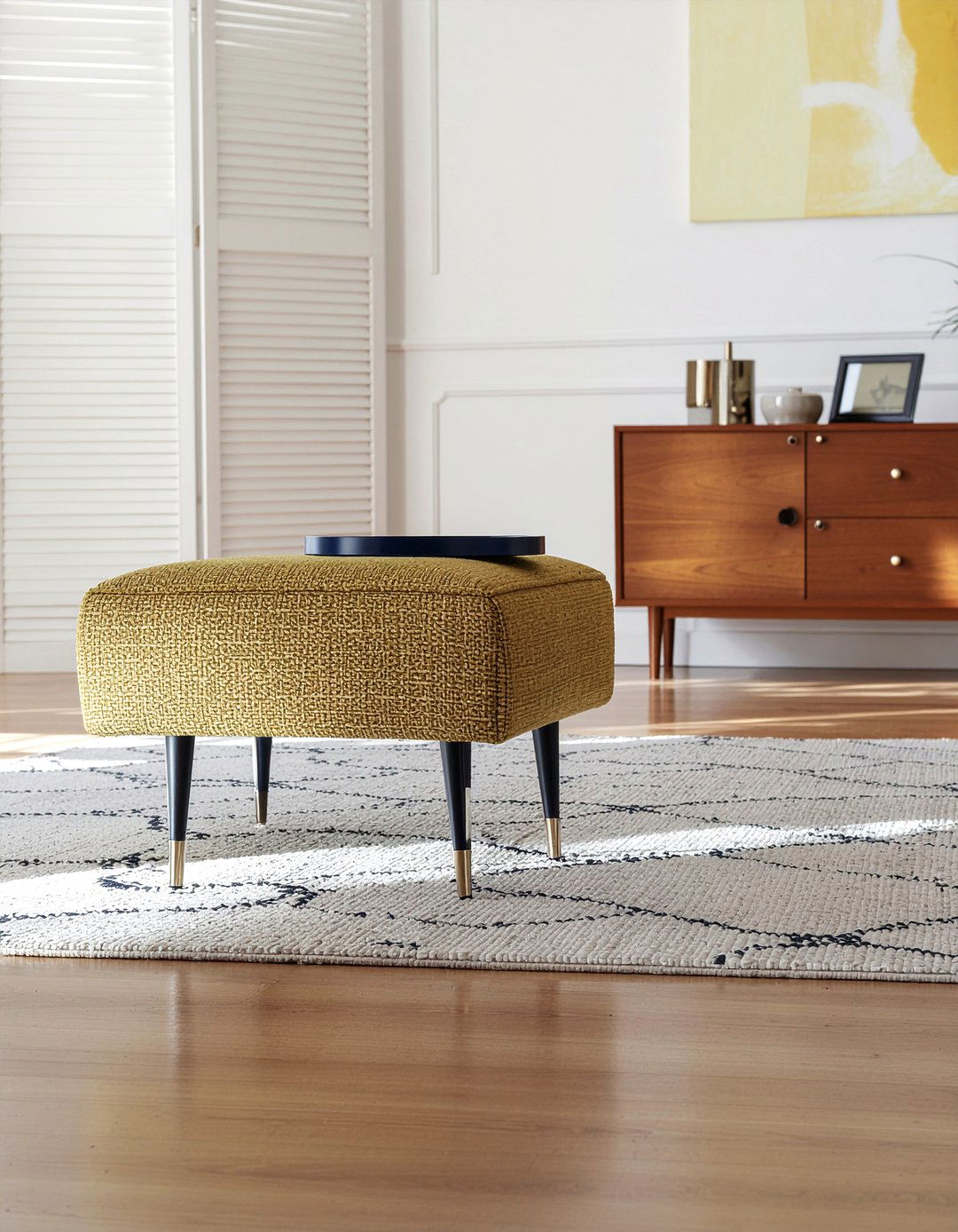 Mustard Yellow Ottoman - 30 living room ottoman coffee tables