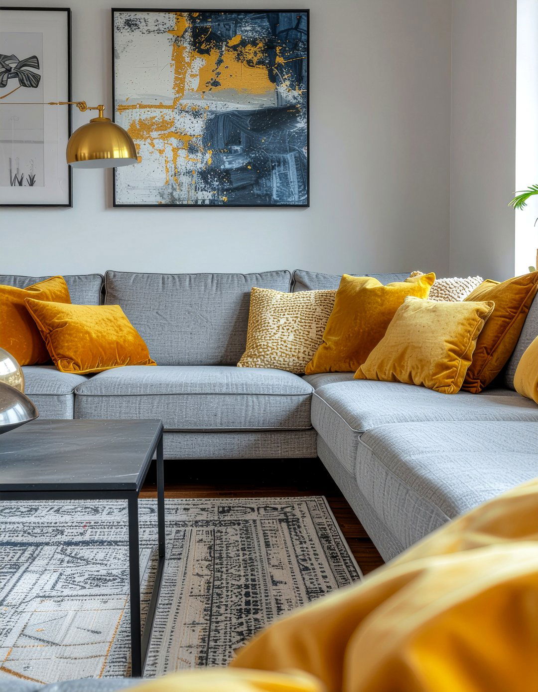 Mustard Yellow Pillows - 30 living room throw pillows