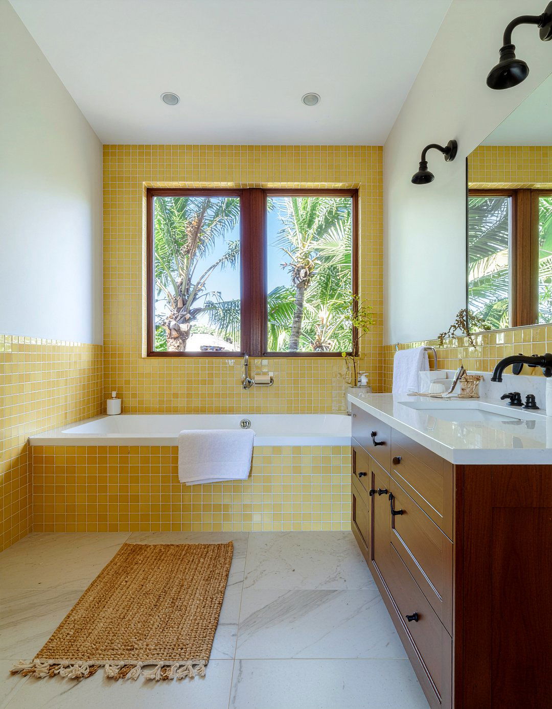 Mustard Yellow Tile Backsplash - 30 Moroccan tile bathroom ideas