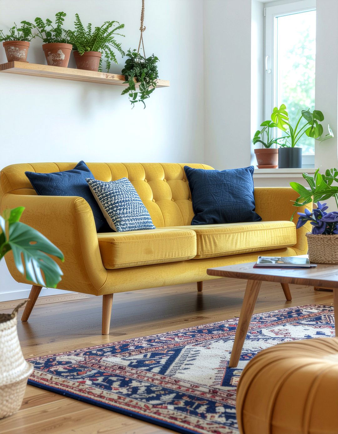 Mustard Yellow Tufted Sofa - 30 living room tufted sofa ideas