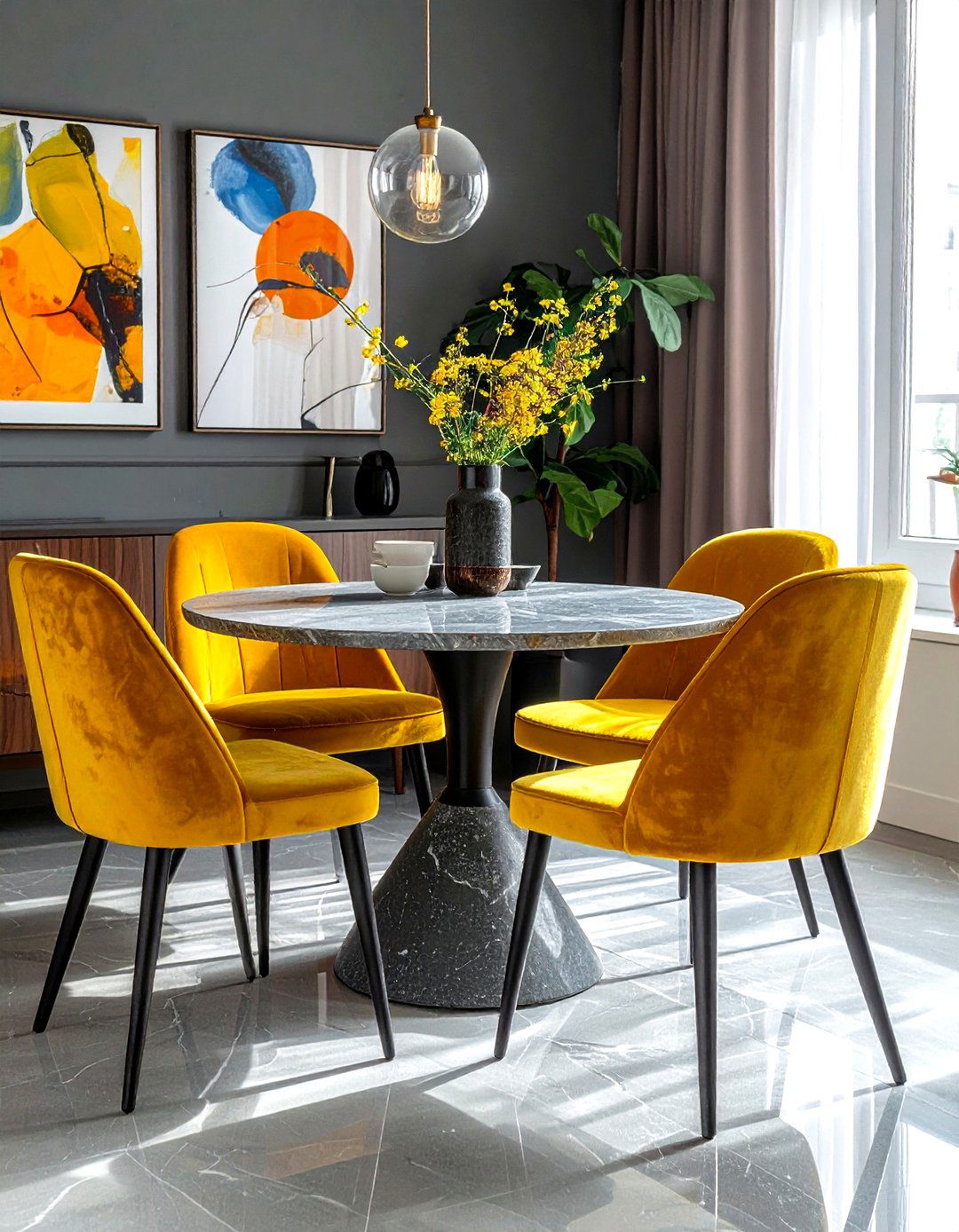 Mustard Yellow Velvet Dining Chair - 30 velvet dining chair ideas