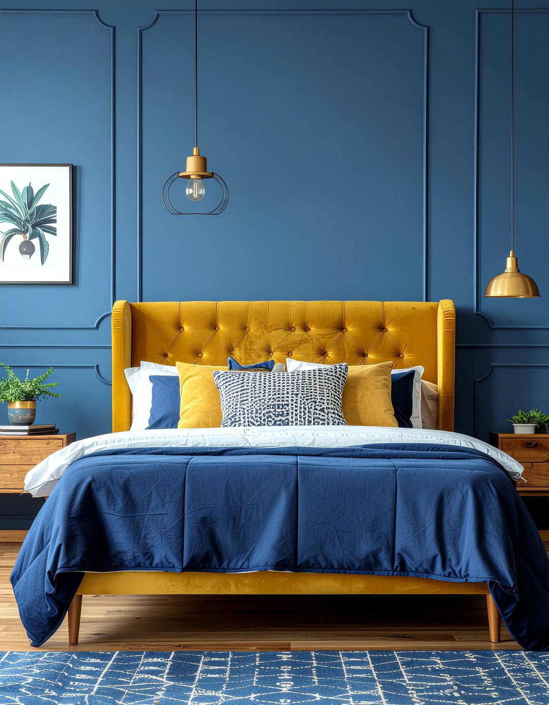 Mustard Yellow Velvet Headboard - 30 bedroom velvet headboards