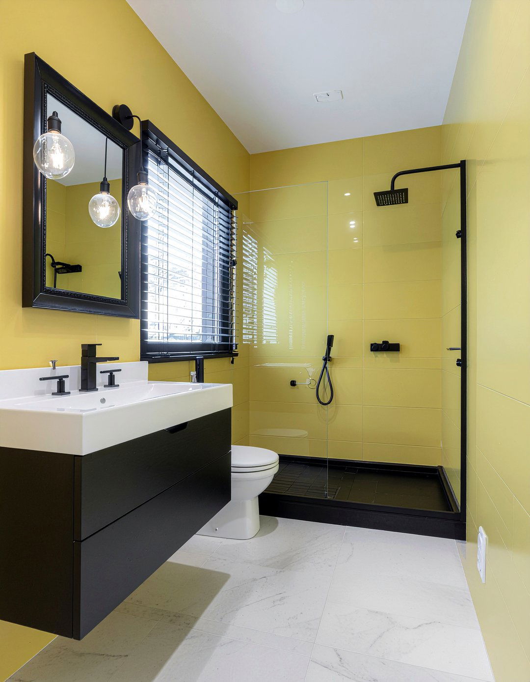 Mustard Yellow and Black Bathroom - 30 mustard bathroom ideas