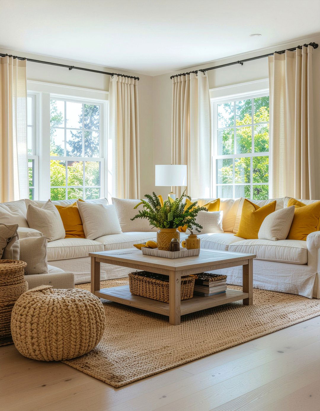 Mustard and beige living room - 30 mustard living room ideas