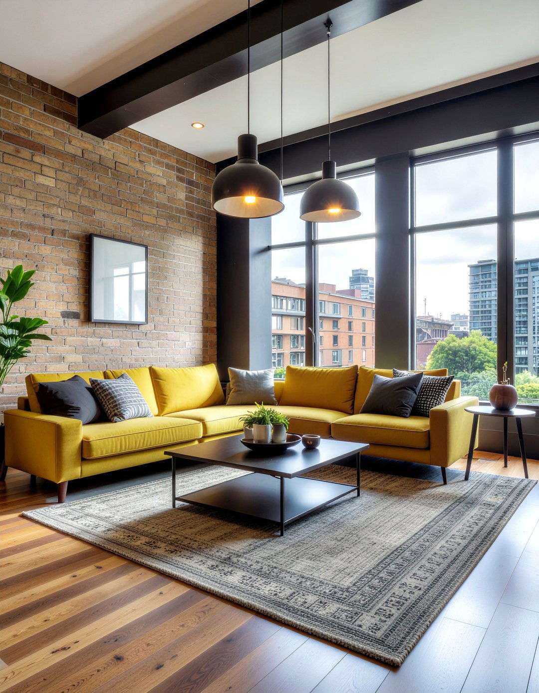 Mustard and black living room - 30 mustard living room ideas