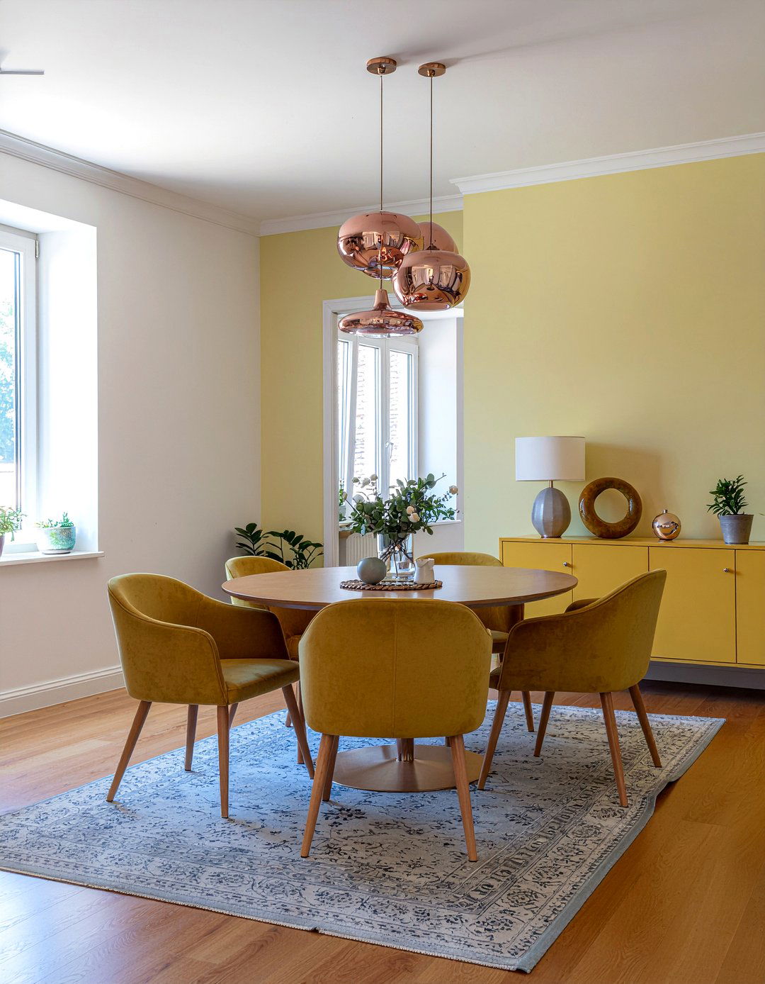 Mustard and copper dining room - 30 mustard dining room ideas
