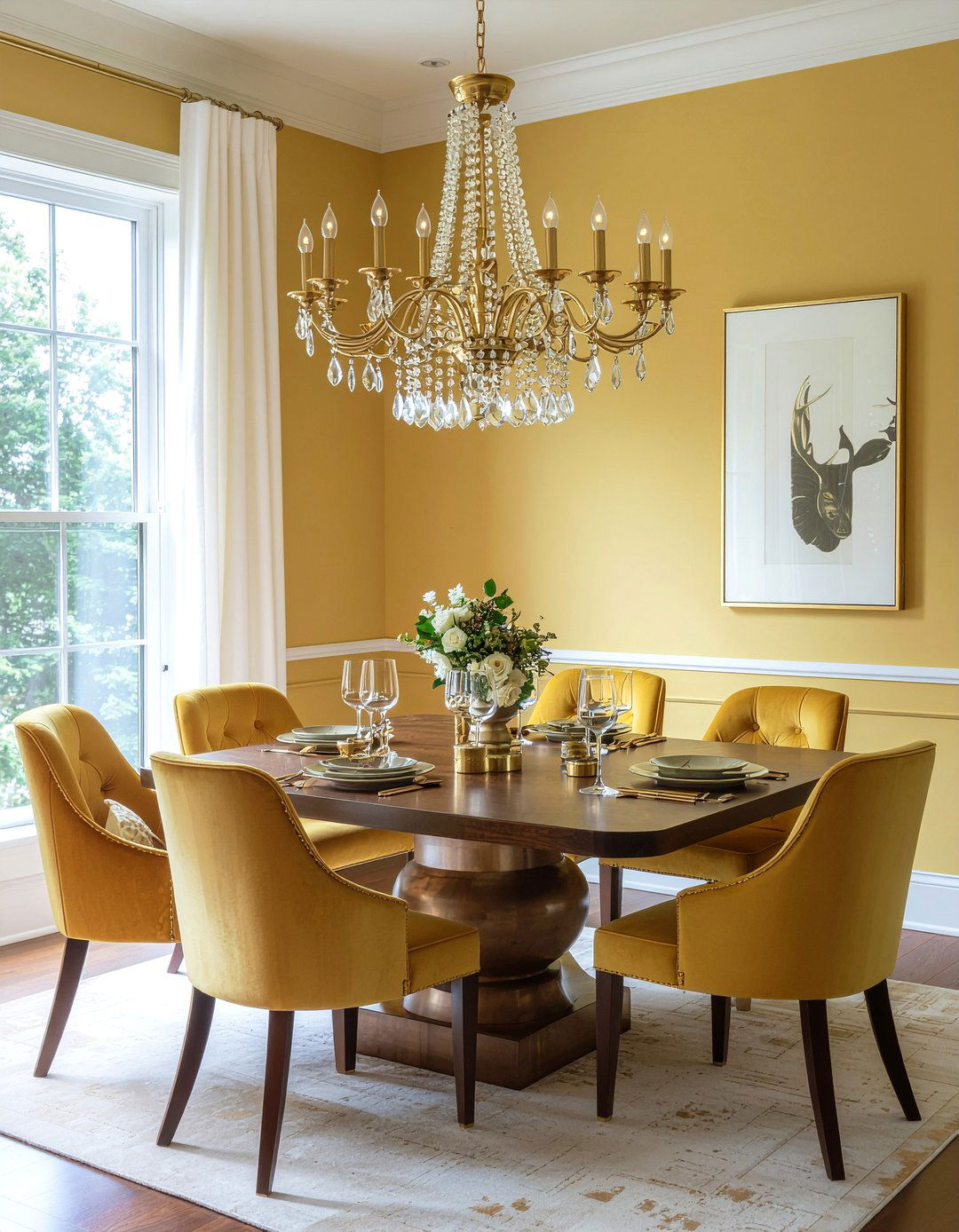 Mustard and gold dining room - 30 mustard dining room ideas