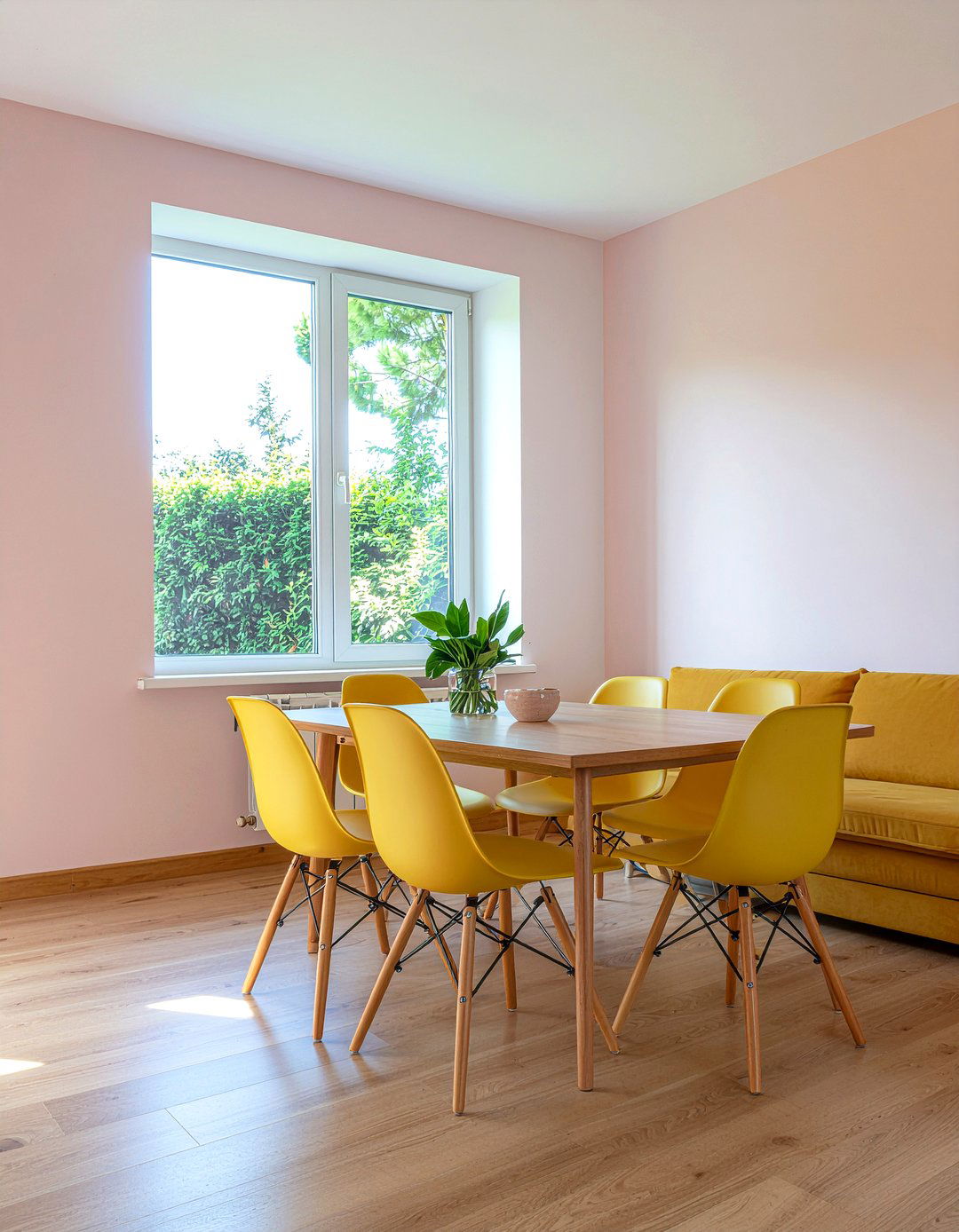 Mustard and pink dining room - 30 mustard dining room ideas