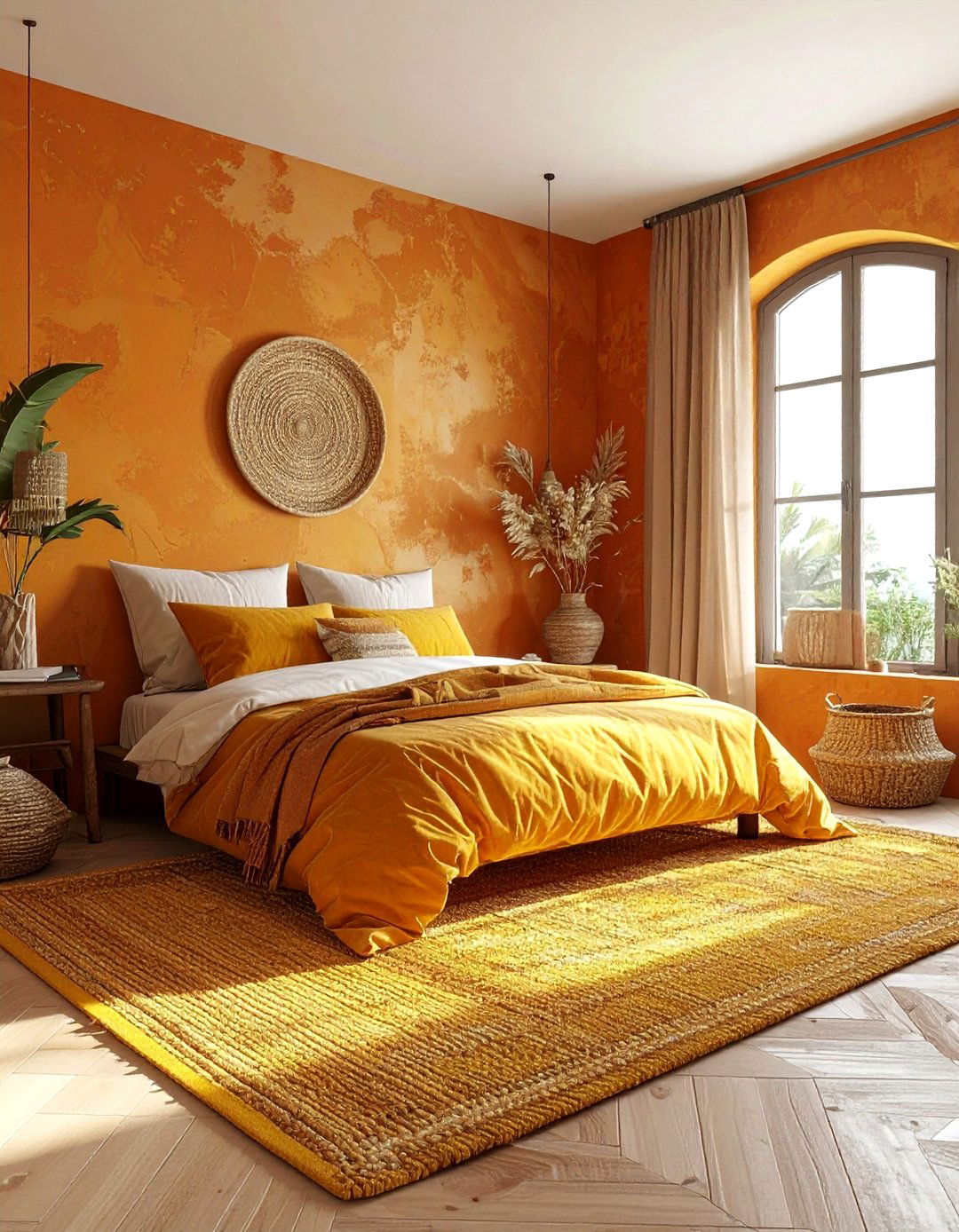 Mustard and terracotta bedroom - 30 mustard bedroom ideas