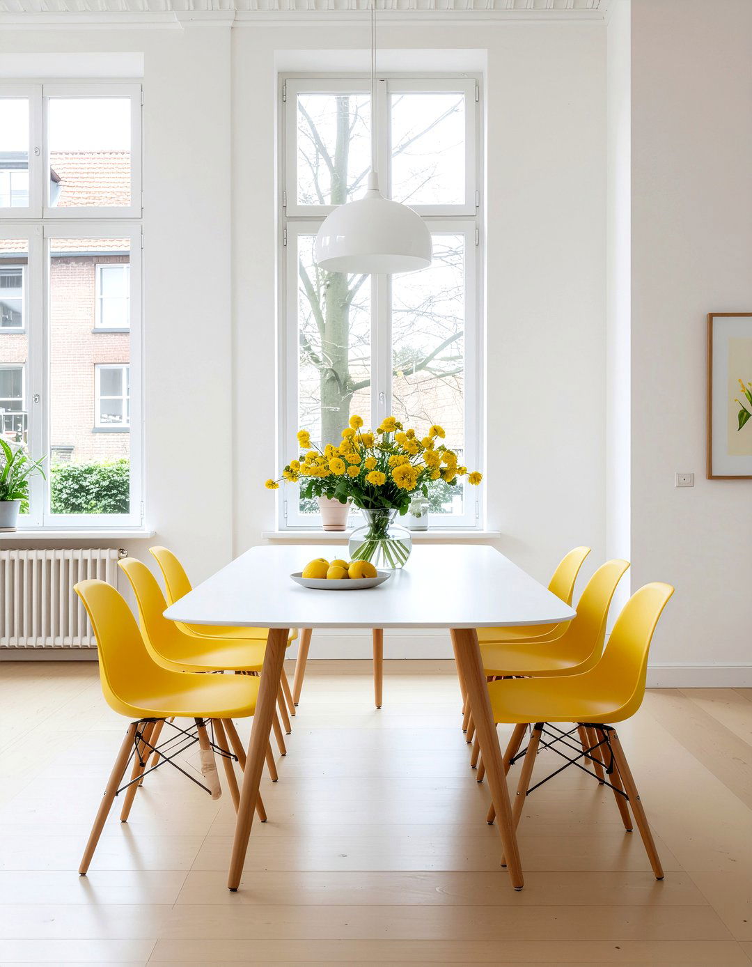 Mustard and white dining room - 30 mustard dining room ideas
