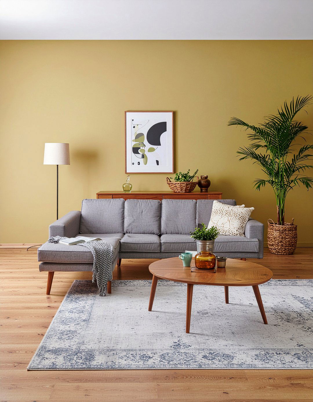 Mustard and wood living room - 30 mustard living room ideas