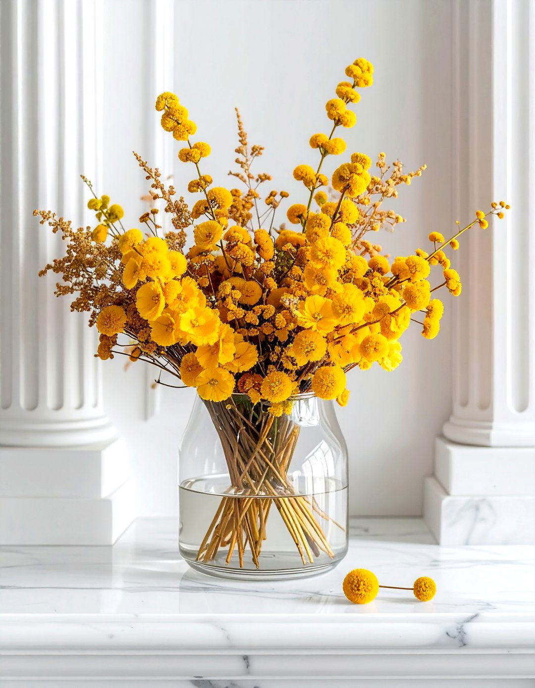 Mustard floral arrangement - 30 mustard decor ideas