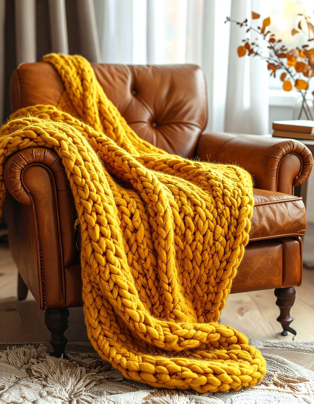 Mustard throw blanket - 30 mustard decor ideas