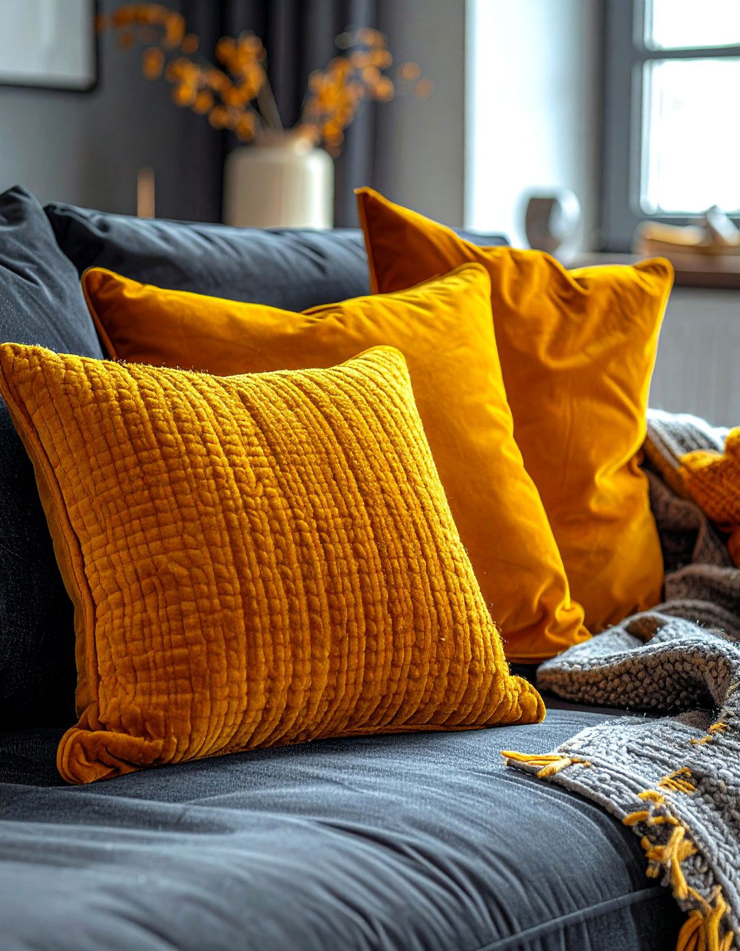Mustard throw pillows - 30 mustard decor ideas