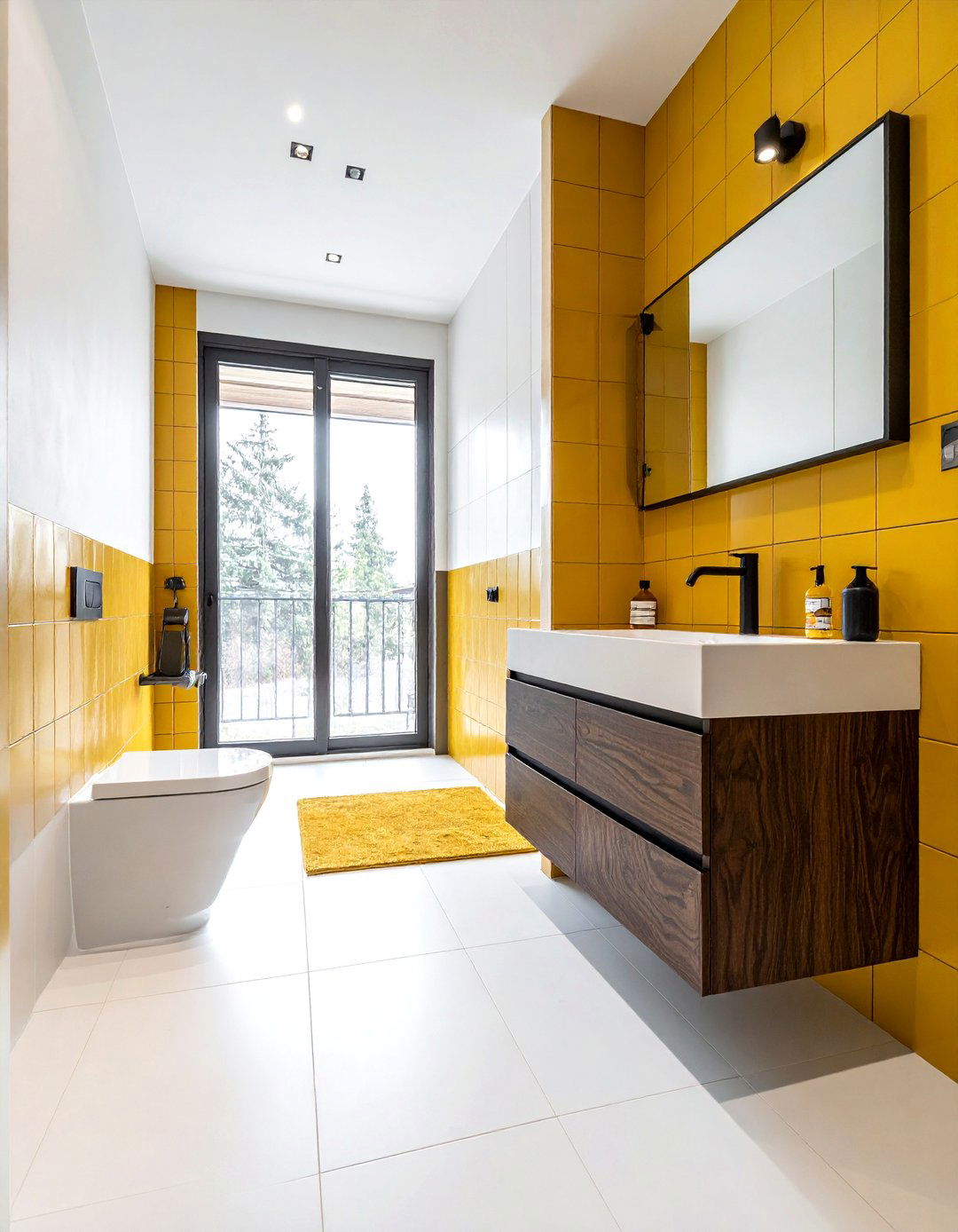 Mustard yellow bathroom tile - 30 ceramic tile bathroom ideas