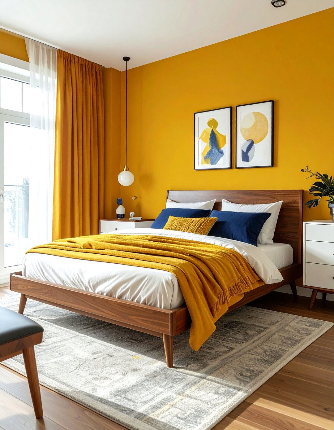 Mustard yellow bedroom - 30 bedroom paint ideas