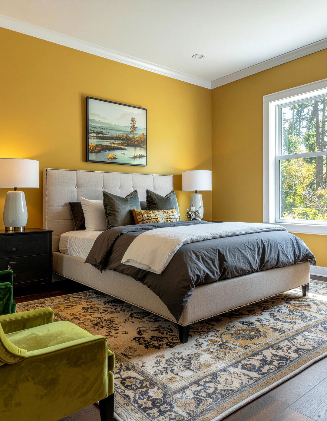Mustard yellow bedroom - 30 jewel toned bedroom ideas