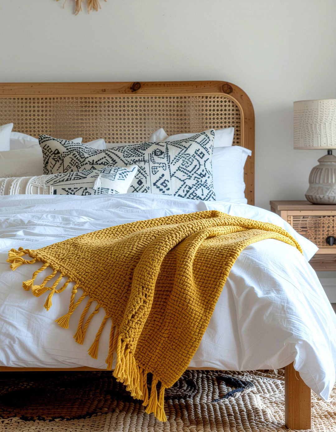 Mustard yellow boho throw - 30 bedroom cotton blankets