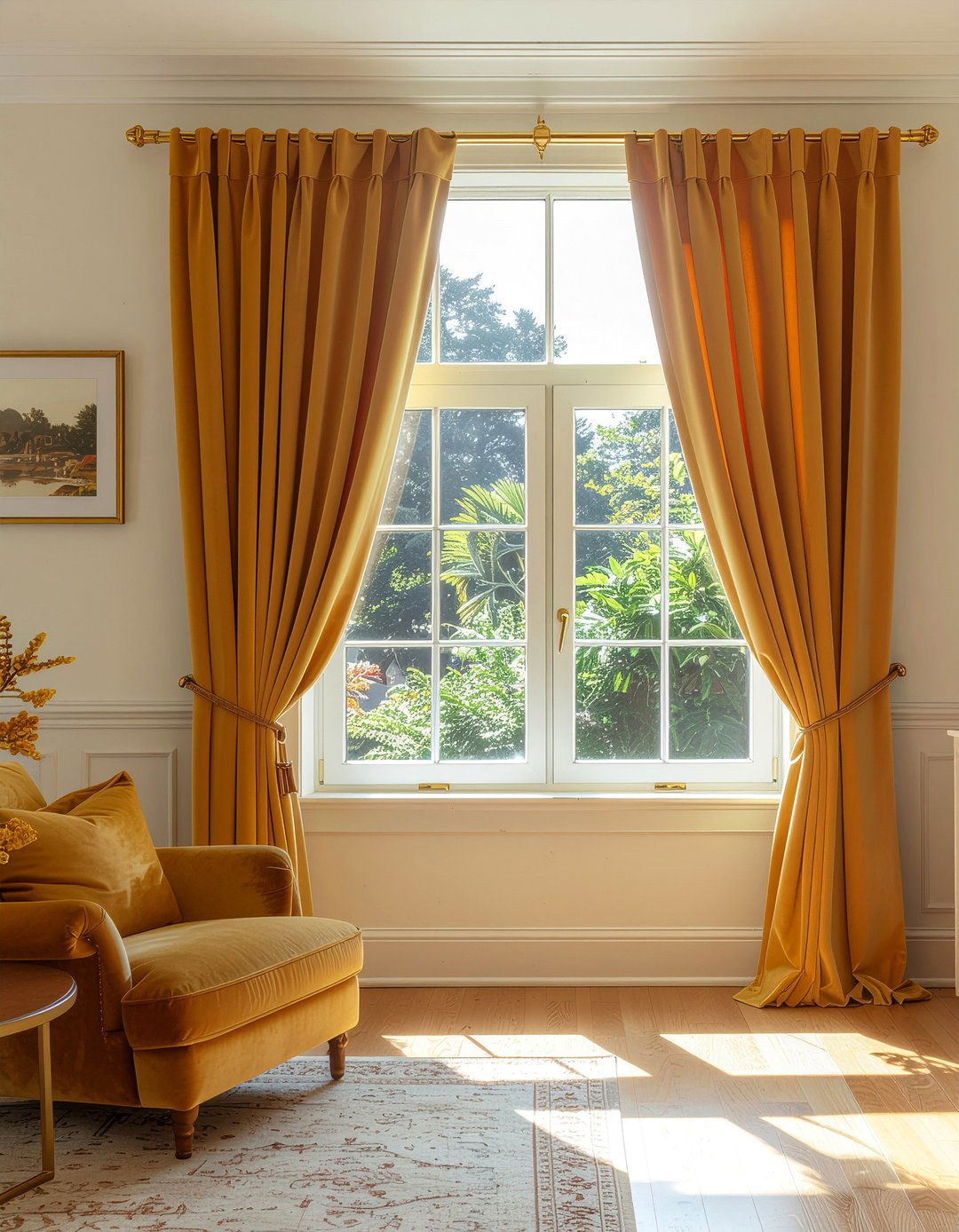 Mustard yellow curtains - 30 mustard living room ideas