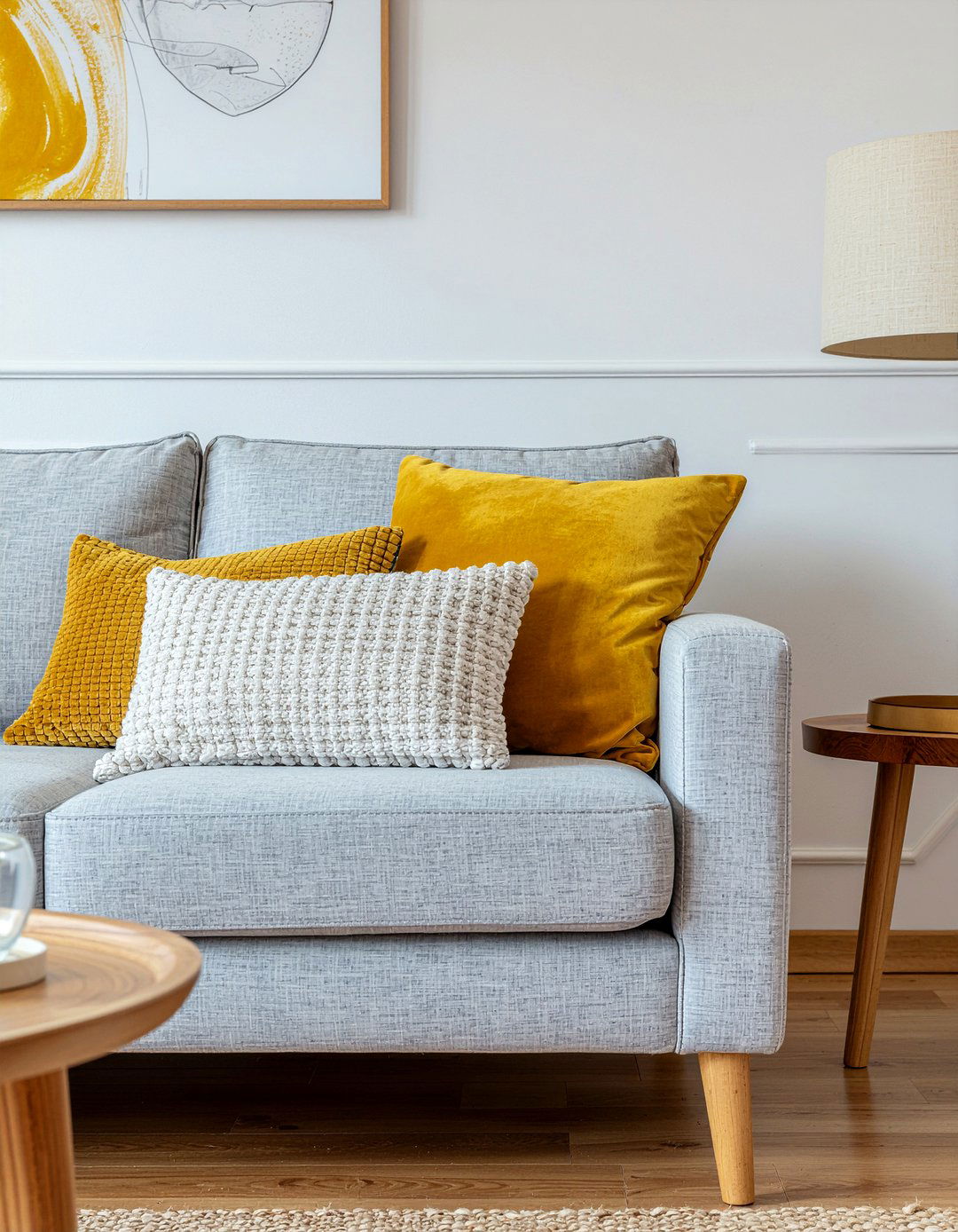 Mustard yellow cushions - 30 mustard living room ideas