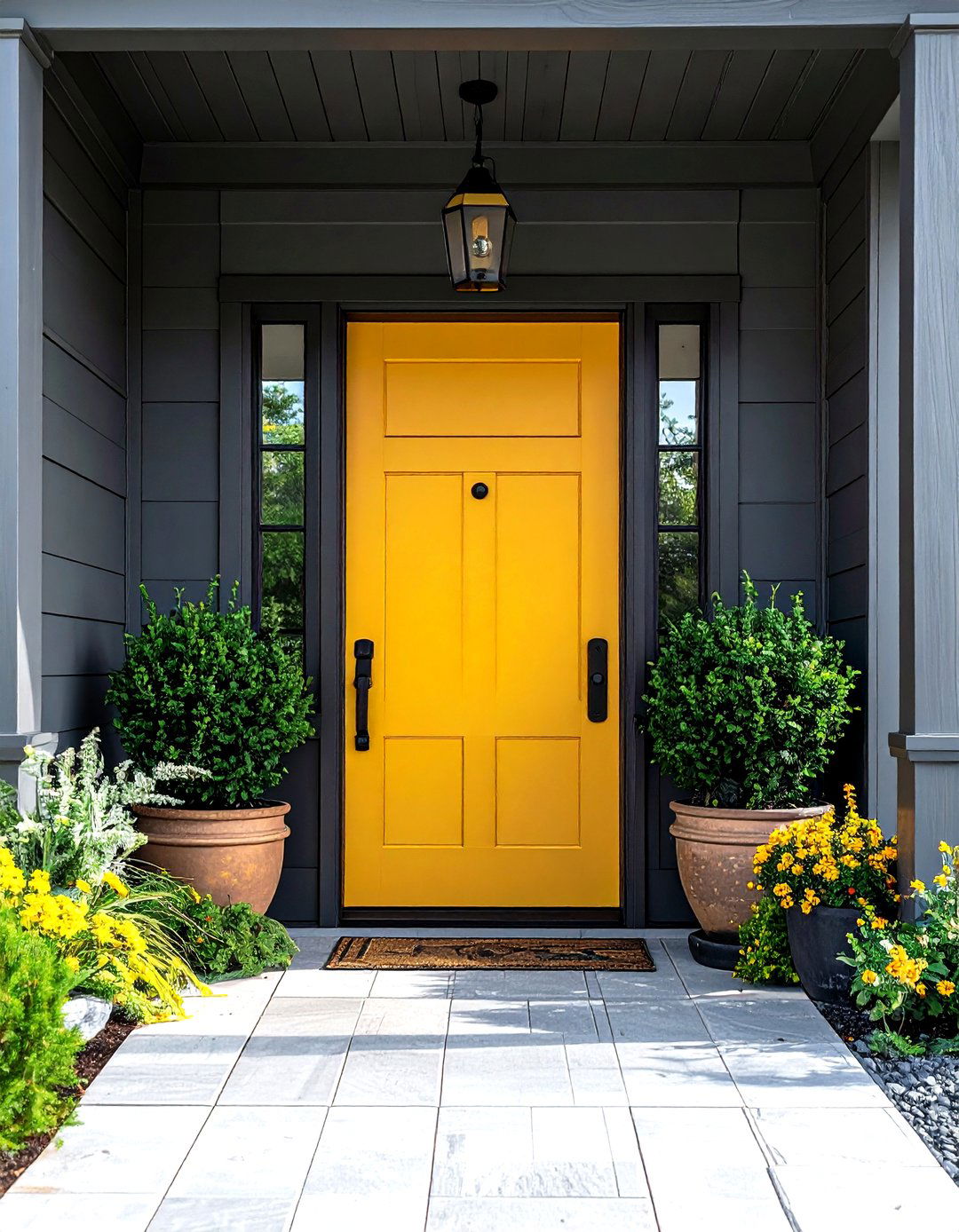 Mustard yellow front door - 30 cool paint color ideas
