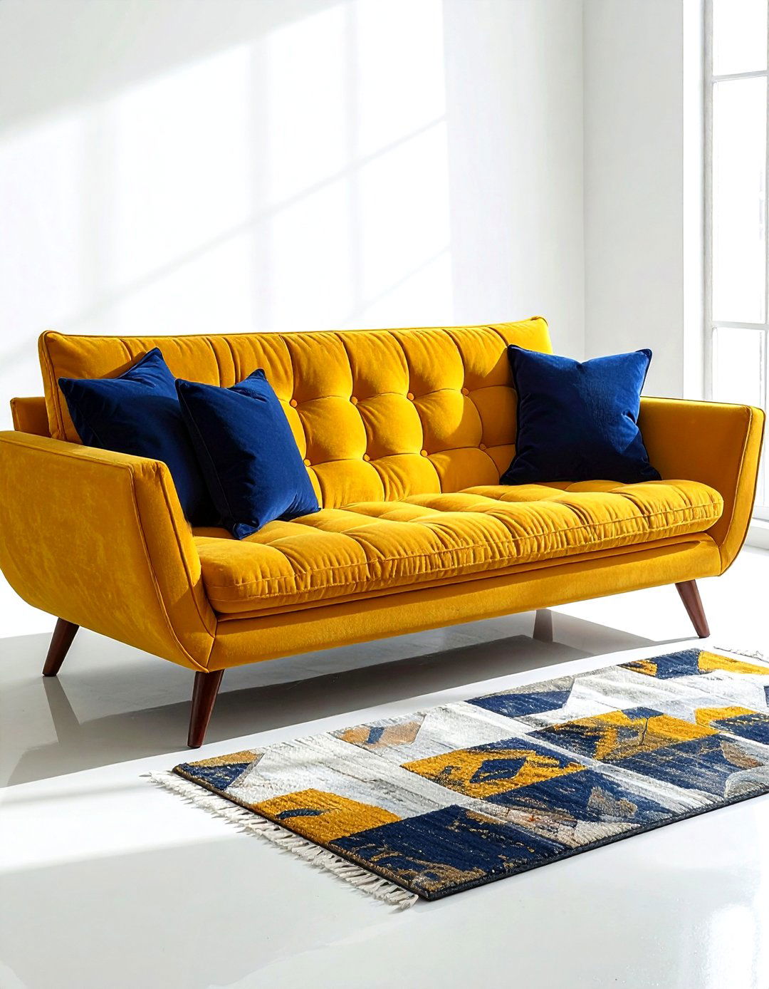 Mustard yellow futon - 30 living room futon ideas