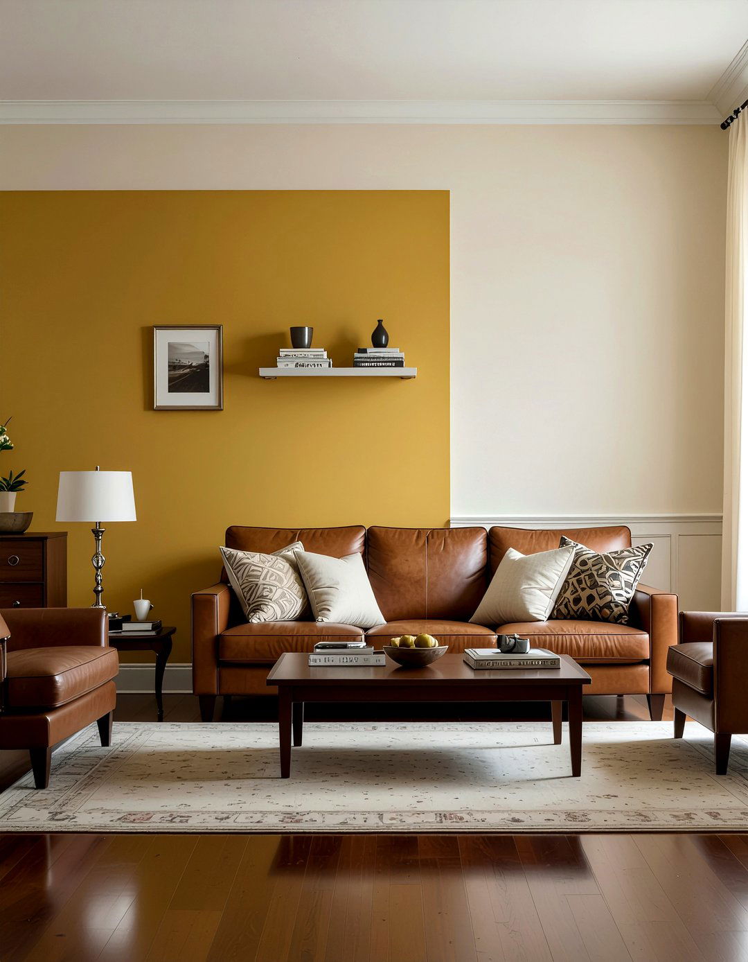 Mustard yellow half wall - 30 living room half painted walls