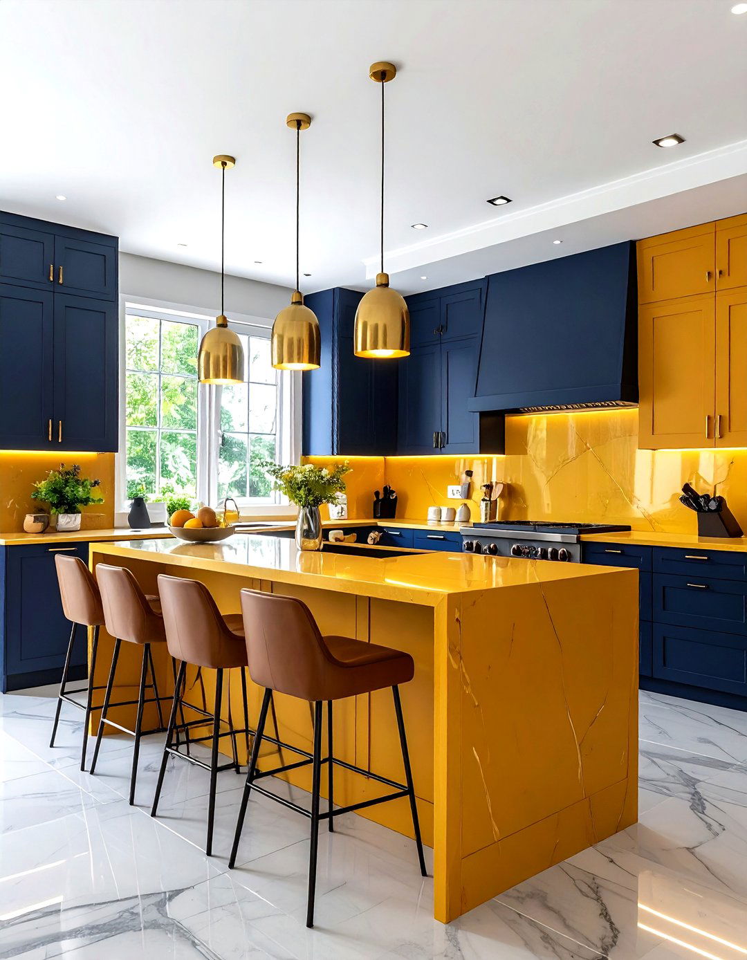 Mustard yellow kitchen island - 30 bright yellow kitchen ideas