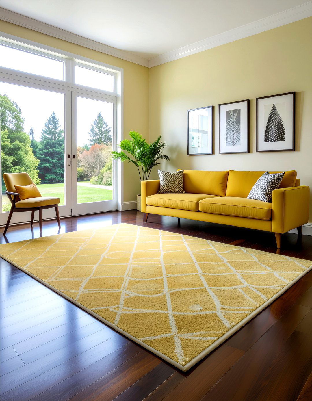Mustard yellow rug - 30 mustard living room ideas
